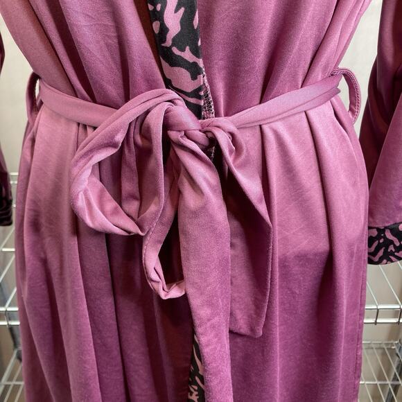 bebe Y2K Purple Rhinestone Spellout Robe Size L Coquette Retro Glam Hollywood - Picture 9 of 12